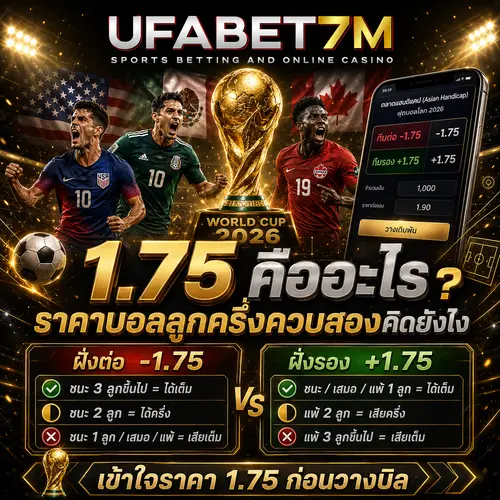 1.75 คืออะไร ราคาบอลลูกครึ่งควบสองคิดยังไง