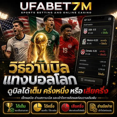 วิธีอ่านบิล แทงบอลโลก ดูบิลได้เต็ม ครึ่งหนึ่ง หรือเสียครึ่ง